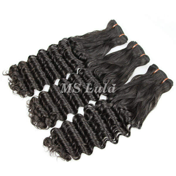 Deep Curly Virgin Human Hair Double Drawn Bundles - Image 2